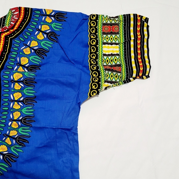 Western African Dashiki Tunic Top Size Medium In Blue Size: US Medium. - Picture 5 of 9